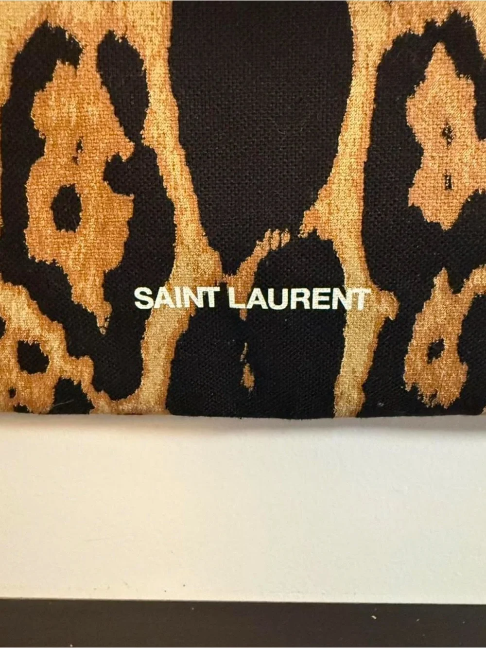 Saint Laurent Leopard-Print Canvas Tote in Brown & Black